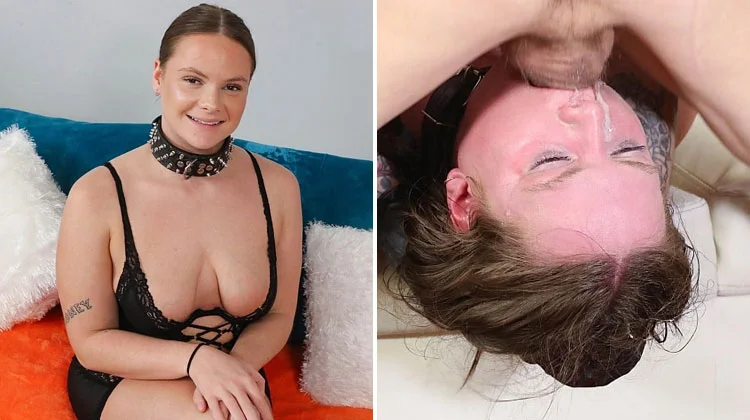 750px x 420px - 1 Vaginal Creampie, 3 Cum Facials & 2 Angry Dicks Pump Her Submissive Throat